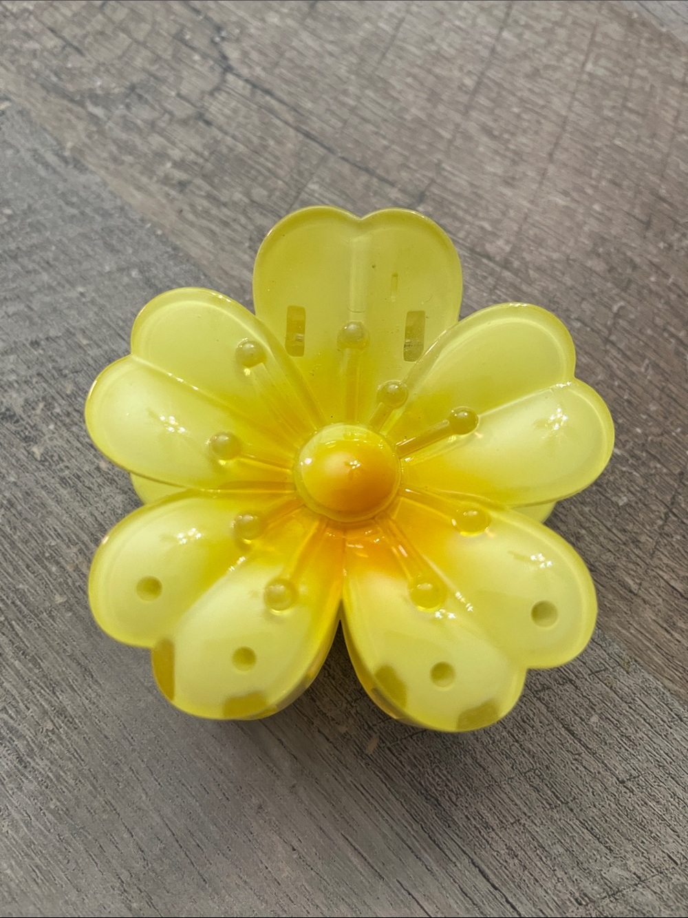 Yellow Flower Plastic Decorative Hair Clip